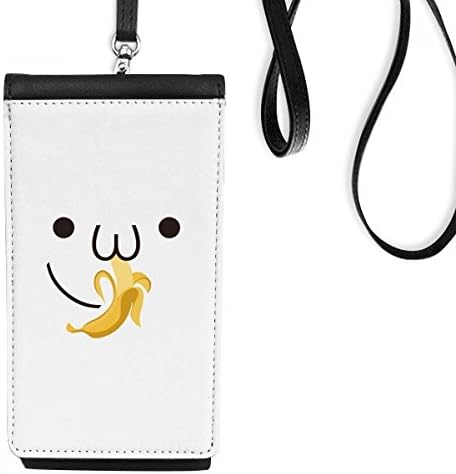 Lijepo lice jesti banana expression telefon novčanik torbica viseći mobilni torbica crnog džepa