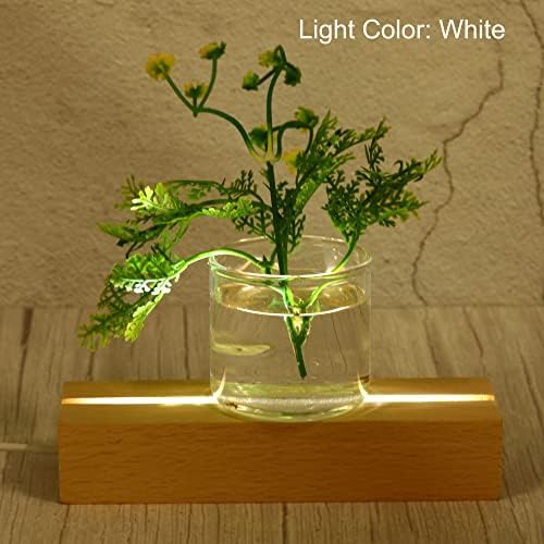 PATIKIL drveni postolje za LED svjetlo, pravougaonik drveni 4,65 x 0,2 Bijela svjetla Postolja za prikaz akrilne noćne lampe Crystal