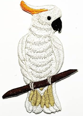 Kleenplus 3kom. Bijeli papagaj Iron on Patches Cartoon Kids modni stil vezeni motiv Applique dekoracija amblem Costume Arts Sewing