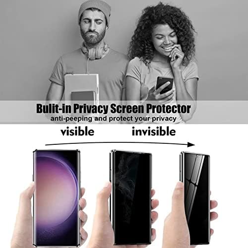 Magnetski slučaj privatnosti za Samsung Galaxy S23 Ultra, [sa sigurnosnim bravom] Dvostrana futrola za magnetsku kaljenu ploču s matte