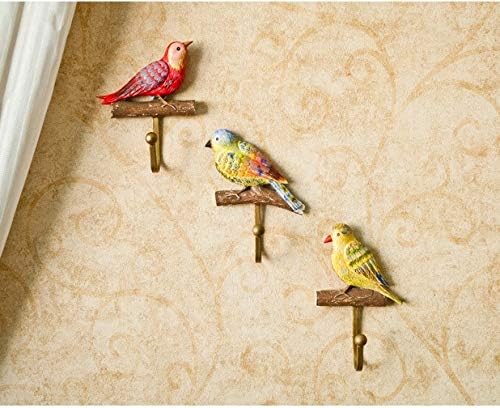 XMTXZYM šareni ptica kreativni set od tri ukrasnog kuka, idiličnih zidnih kuka za vjetroelektrane, kućni zanatski kaput kučni dekor