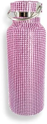 Bling ružičasta boca od nehrđajućeg čelika od nehrđajućeg čelika | 16.9 FL OZ Putni vakuum metalni termos Tumbler | 3 inčni široki