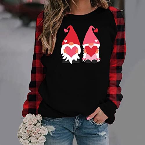 Buffalo plairan dugi rukav žene žene, tinejdžerske djevojke Valentinovo dan modne raglan majice Crewneck Tunic pulover dukserica