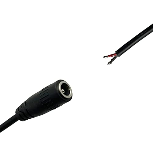DC kabl za pigtails, mmnne 2pAck DC 5,5 mm x 2,1 mm Ženski utikač na goli žica Otvorena krajnja žica za popravak žice, kabel za konektor