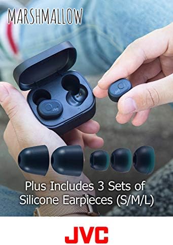 JVC uistinu bežične slušalice za uši, Bluetooth 5.0, vodootpornost, dugačak trajanje baterije, siguran i udobnost fit sa memorijskim