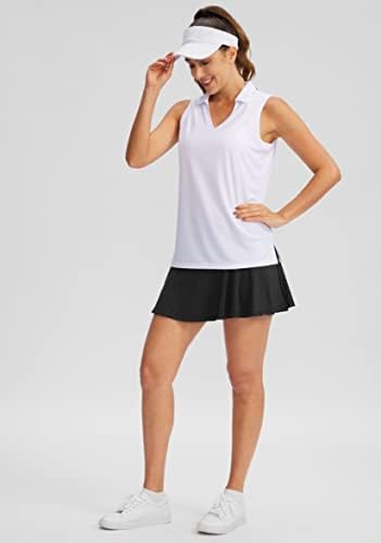 Santiny ženska golf majica bez rukava V-izrez suhi fit tenis tenis vrhovi okupljanih golf polo majica za žene