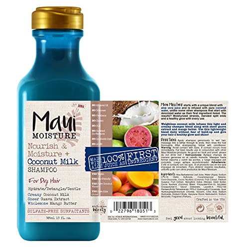 Maui Moisture Nourish & vlaga + šampon od kokosovog mlijeka + regenerator za hidrataciju i raspetljavanje kovrčave kose, lagani dnevni