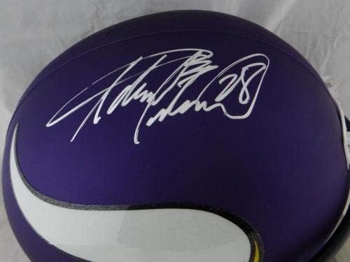 Adrian Peterson Autographed Minn Vikings F / s saten Helmet-JSA W / fanatici auth-autographed NFL Helmets