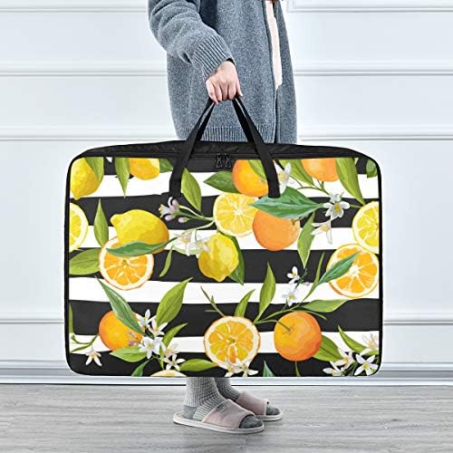 N / A ugaone torba za pohranu velikog kapaciteta - narančasti limun prugasti odjeću Organizator Organizator ukras patent zatvarača