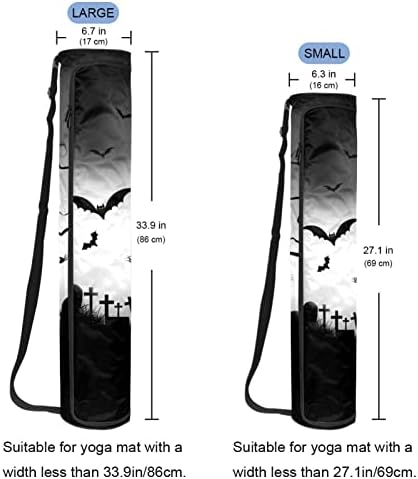 Crna sablasna torba za nošenje prostirke za Noć vještica s naramenicom torba za jogu torba za teretanu torba za plažu