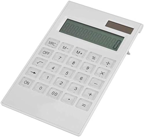 Kalkulator Slim Elegantni dizajn 12-znamenkasti elektronski kalkulator za radnoj površini Solarni i baterija Bijeli kalkulator za