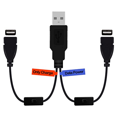 Motong USB A 2,0 Y razdjelni kabel s prekidačem za uključivanje / isključivanje, USB 2.0 muško za dvostruko USB žensko proširenje