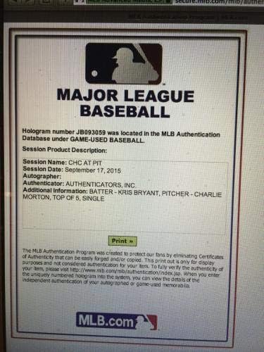 Kris Bryant potpisan i upisao je Single -2015 NL Roy -Rare Hit -Mlb Holo - MLB autogradna igra Rabljeni bejzbol