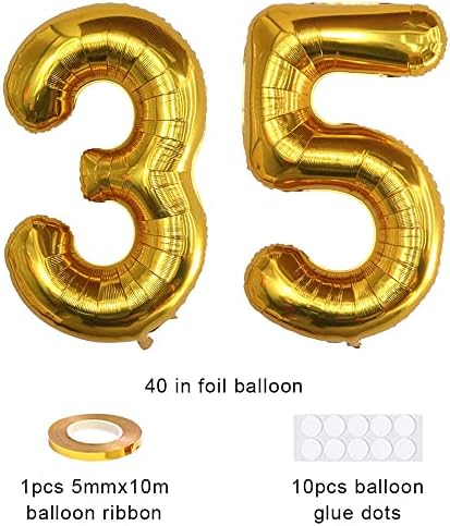 XiHuimay broj 35 baloni 40 inčni digitalni balon abeceda 35 rođendan baloni Digital 35 Helium baloni Veliki baloni za rođendanske