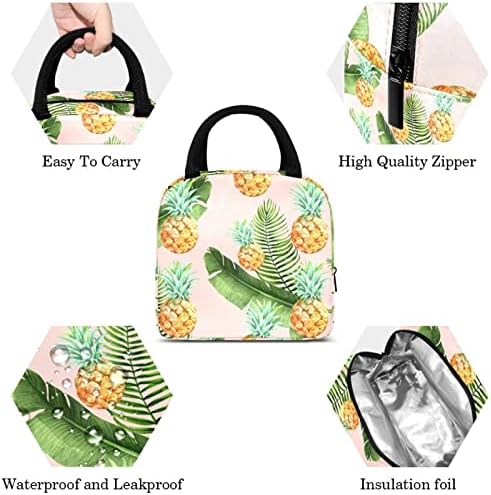 Tropski ananas & amp; ostavlja Paint torba za ručak izolovana kutija za ručak torba za piknik na otvorenom Školska putna posuda za