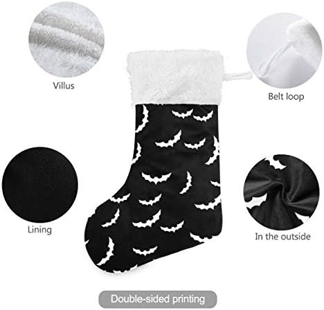 Božićne čarape sa šišmišima Halloween Goth Print Xmas Čarape Ornament Pokloni za obiteljski odmor za zabavu 1pcs