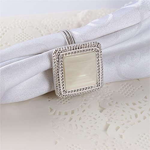 MXiaoxia 10 komada hotelskog vjenčanika banket salveta prsten sa salvetnim kopčom srebrni ukras za salvete