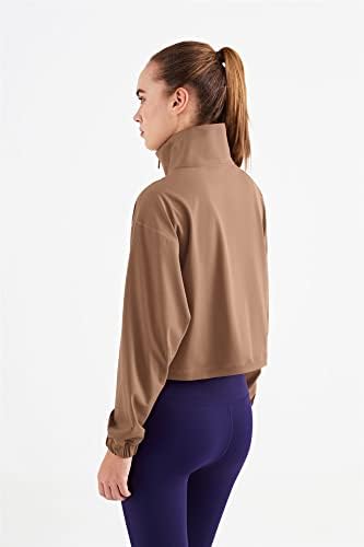 Altiland i pola zip pulover sasvim jakne za žene dugih rukava Atletska trkačka joga majica