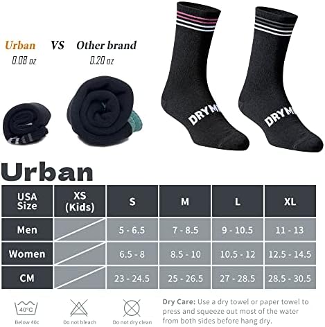 Drymile Urban vodootporne čarape, ultra tanke zimske vodootporne čarape za muškarce i žene, golf, biciklizam, trčanje - posada