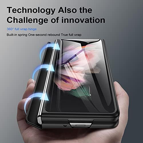 Leiau za Galaxy Z Fold 3 Slučaj [Potpuna zaštita šarke] Slim Telefonska futrola sa ugrađenim zaštitnim zaslonom i Kickstand za Samsung