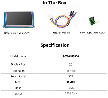 Nextion 5.0 Osnovni HMI prikaz Modul NX8048T050 LCD-TFT RGB 65K otpisni dodirni ekran 800 × 480 kompatibilan za Arduino i maline PI,