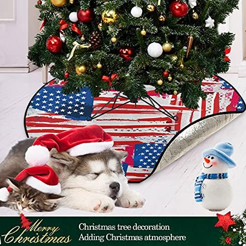 Vissunny Sažetak Američka zastava Božićna stabla Mat za praznične ukrase Farmhouse Veliki stalak za pokriće za Xmas Halloween Dayn