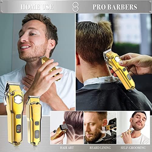 MAYiT Hair Clippers za muškarce, 2kom profesionalni Akumulatorski trimer za kosu za muškarce električni komplet za šišanje brade punjiva