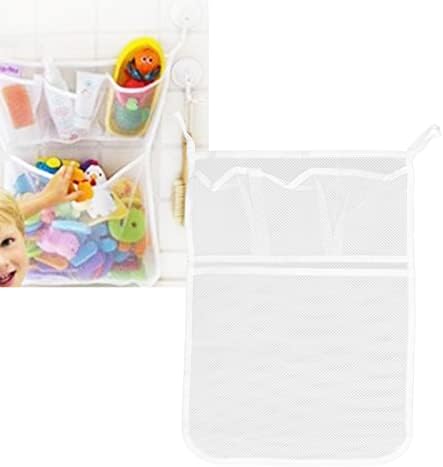 Atyhao 3pcs kupatilo neto torbe od poliestera 4 džepova za skladištenje usisne čaše za učvršćivanje viseći torbu za tuširanje za bebe