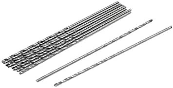 X-DREE prečnika 0,6 mm HSS dvostruke žljebove ravne izbušene rupe burgije srebrni ton 10kom (prečnika 0,6 mm HSS Doppio flauto con