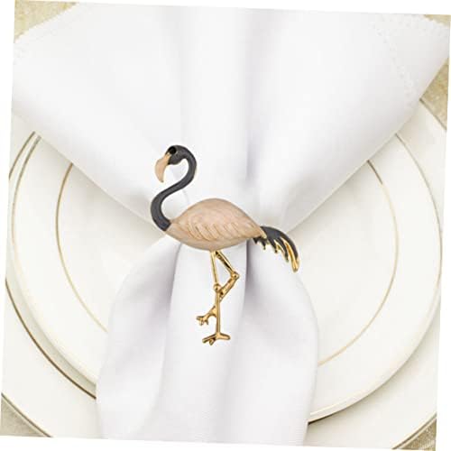 DiDiseaon 4pcs Flamingo kopče za ubrus Vjenčanje Dekor za večeru Crni trim salvetir prstenovi rustikalni prstenovi salveta Vjenčana