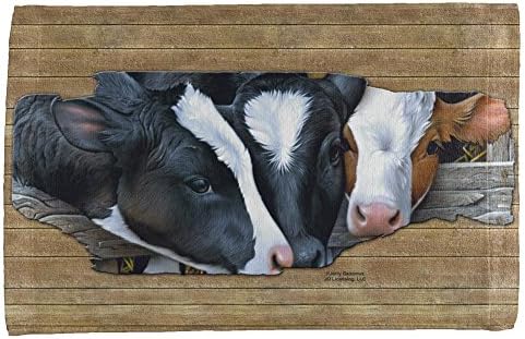 Životinjski svjetski krave krava mliječnih farmi svuda preko ručnika za ruke više standardne veličine