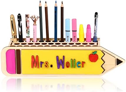 KOYILTD personalizirani Učiteljski drveni držač za olovku, držač za olovku za žene djecu