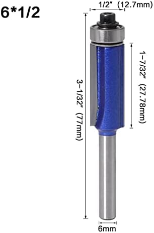 Lrjskwzc bitovi za Usmjerivače 1 komad 6mm burgija od legure s drškom s ležajem za drvo šablonski šablon burgija Tungsten Carbide