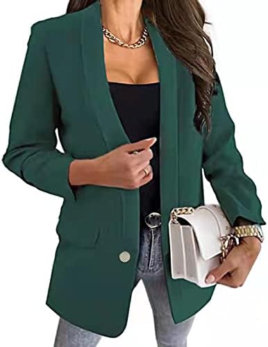 Ženska dugme za dugih rukava 2022 Modni jeseni reverlarala nakupljena čvrsta jakne za žene za žene Business casual