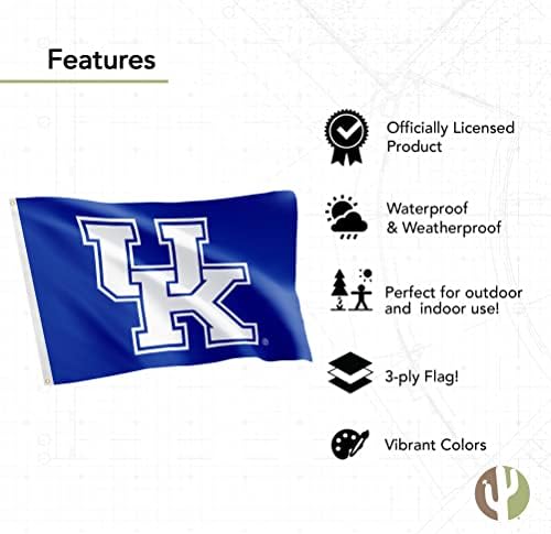 Univerzitet u Kentucky zastave Dvostrane divljine u Velikoj Britaniji poliester unutarnji vanjski 3x5