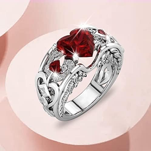 Blue Gem srčani prsten Elegantna 925 srebrne safirne prstene za žene za žene za vjenčanje, modni nakit