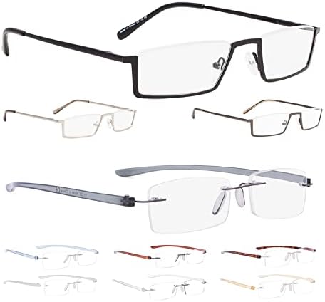 LUR 3 pakovanja naočara za čitanje sa pola oboda + 7 pakovanja naočara za čitanje bez okvira