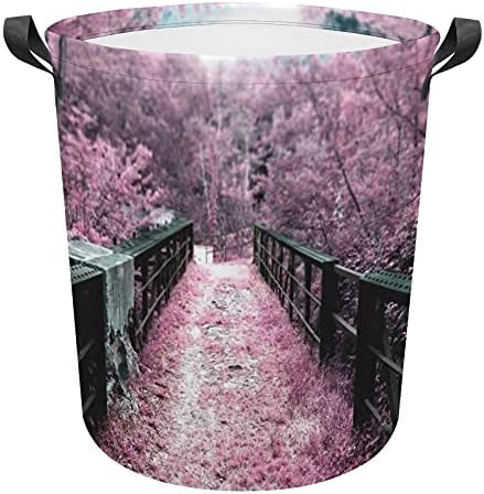 Foduoduo Bake za pranje rublja Cherry Blossom most Sakura Praonica rublja s ručkama Sklopiva torba za pohranu prljave odjeće za spavaću