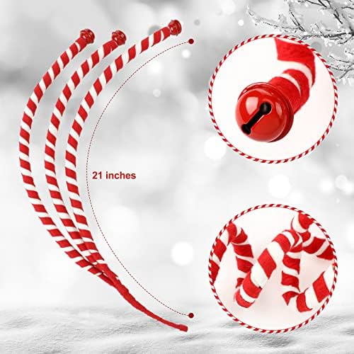 12 kom crveno bijelo Božićno dekoracija Candy Cane Woolen Bells Curly Pick Crvene i bijele božićne ukrase božićno drvce Pickles Candy