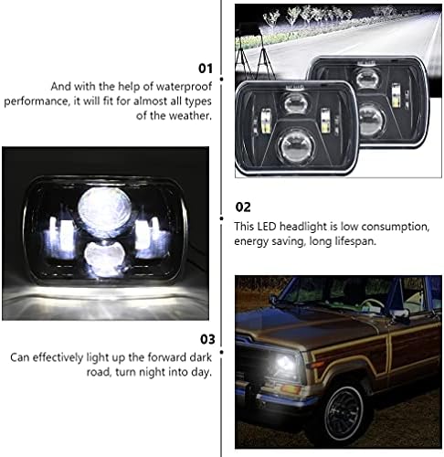 Wakauto Led farovi Led farovi LED farovi LED farovi kompatibilni za LED prednja lampa dnevna svjetla sa adapterom Auto predmeti Prikolica