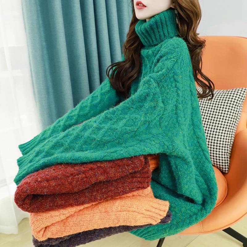 Turtleneck Ženska zimska dugačak dulk korejski stil lijeni džemper pletena topla košulja u boji