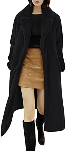 Huankd ženski krzneni krzneni kardigan za haljinu kočice za šišanje čvrstog boja od vunene kapute, pada odjeća 2022