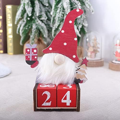 BESPORTBLE Božić drveni odbrojavanje kalendar 3D stola Božić Advent odbrojavanje kalendar priručnik desktop kalendar sa Snata Gnome