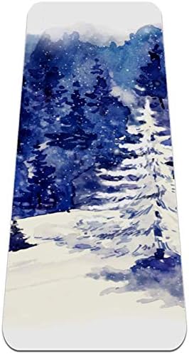 Lijepo drvo sa snijegom pogled Premium debeli Yoga Mat Eco Friendly gumene zdravlje & amp; fitnes non Slip Mat za sve vrste vježbe