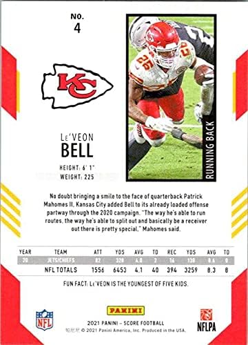 2021 Ocjena 4 Le'Veon Bell Kansas Chiefs Football Card