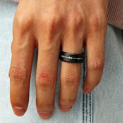 TTNDstore 8mm 316 prsten bodljikavi žičani prsten, Nakit od bodljikave žice, Bard žičani vjenčani prsten za muškarce i žene-63223