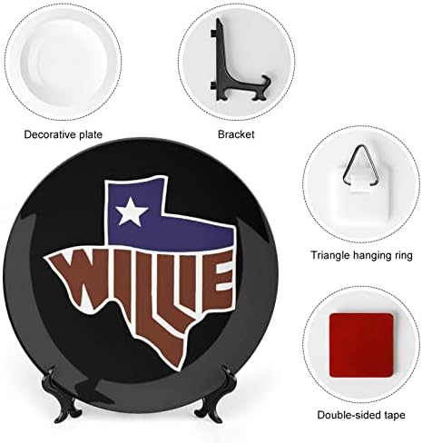 Willie's Texasveramic Dekorativna ploča sa šarkom Custom Bone Kina Početna ploča za kućnu dnevnu sobu Kuhinja