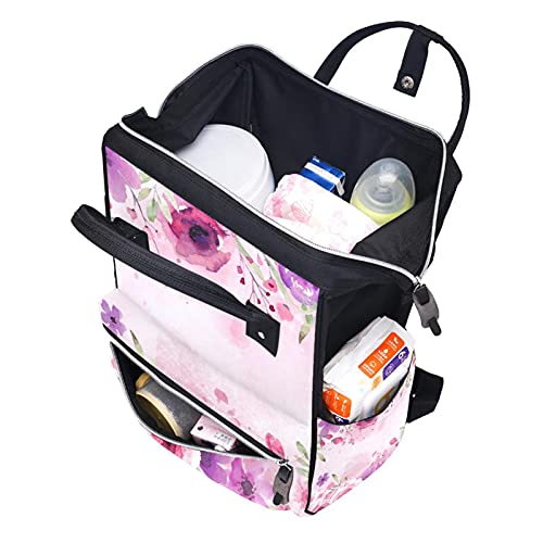 Prekrasno ružičasti cvijeće tote tote tote tote mammijski ruksak veliki kapacitet pelena torba za staračku torbu za brigu o bebi