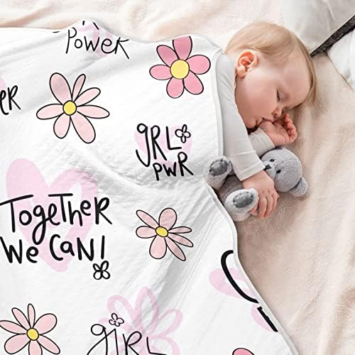 Sweddle pokrivačka devojka pamučna pokrivač za dojenčad, primanje pokrivača, lagana mekana prekrivačica za krevetić, kolica, rakete,