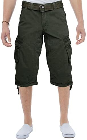 X RAY muške taktičke kratke hlače za teret s pojasom 18 unutrašnji šav ispod koljena s više džepova 3/4 kapri hlače